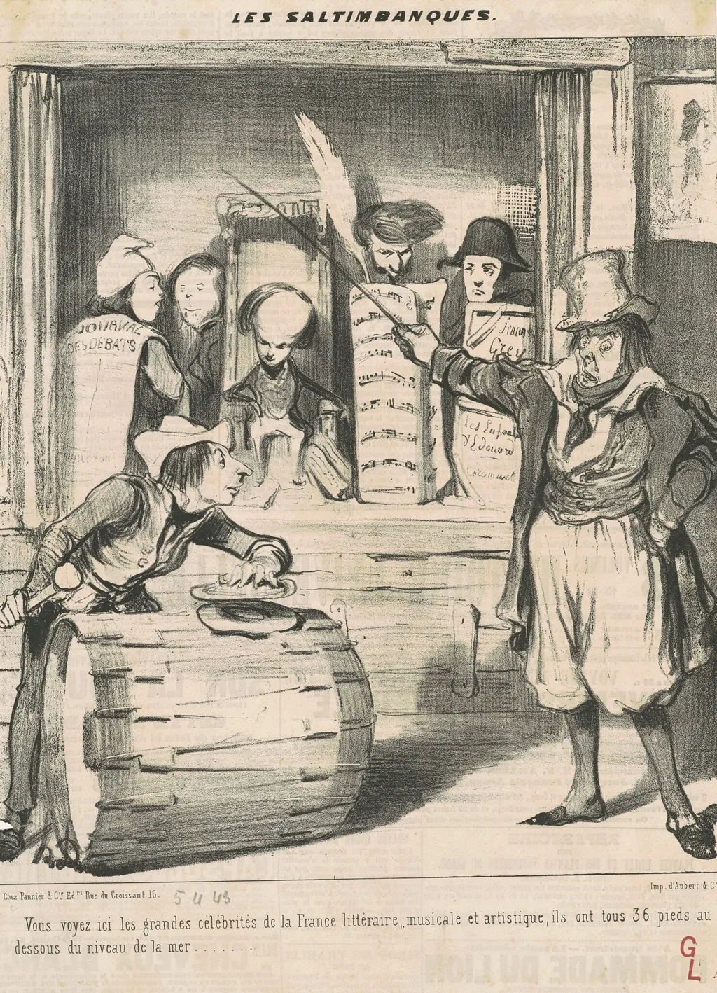 Vous yoyez ici les grandes célébrités..., by Honoré Daumier, ink, 1839