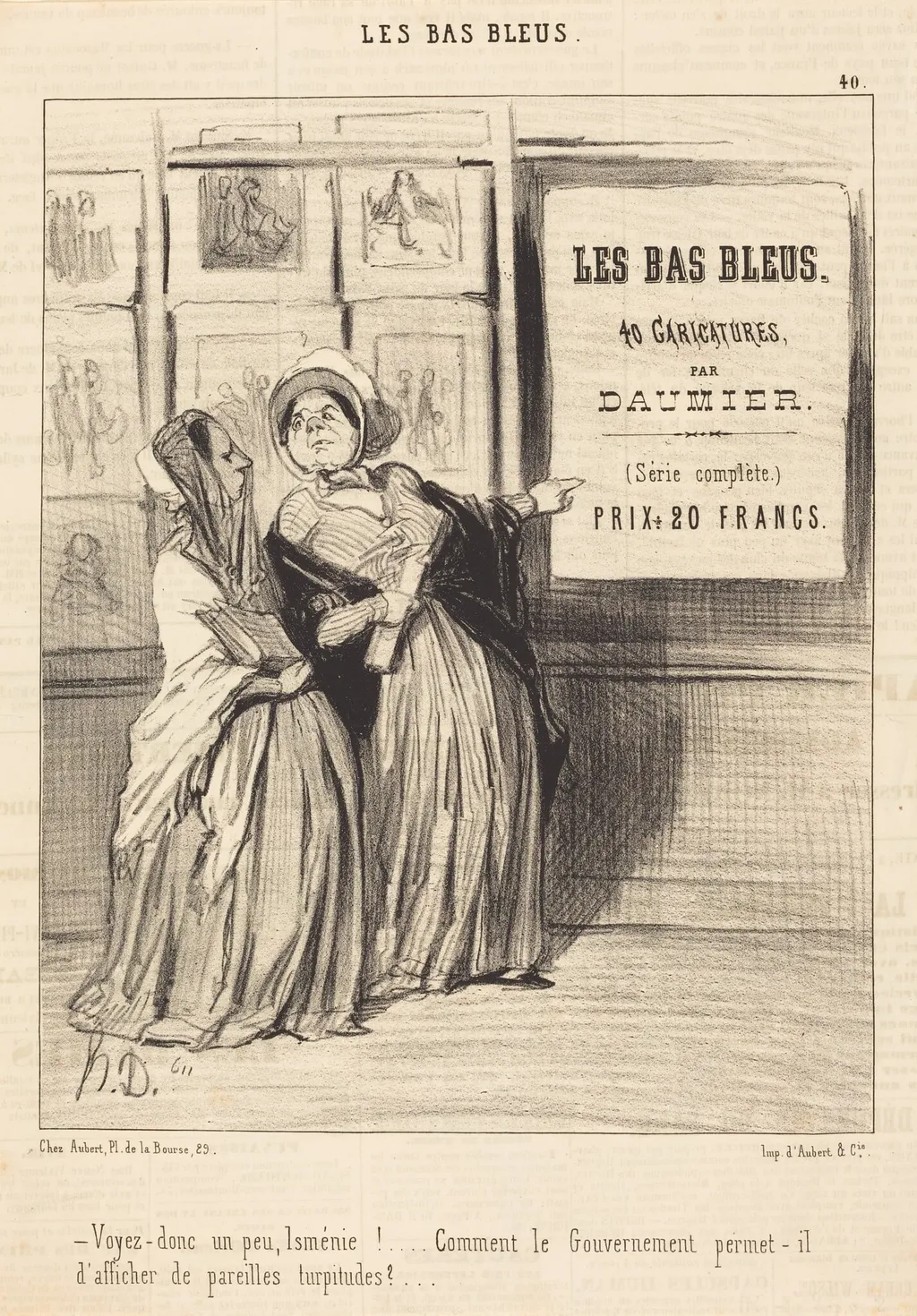 Voyez donc un peu, Isménie!..., by Honoré Daumier, ink, 1844