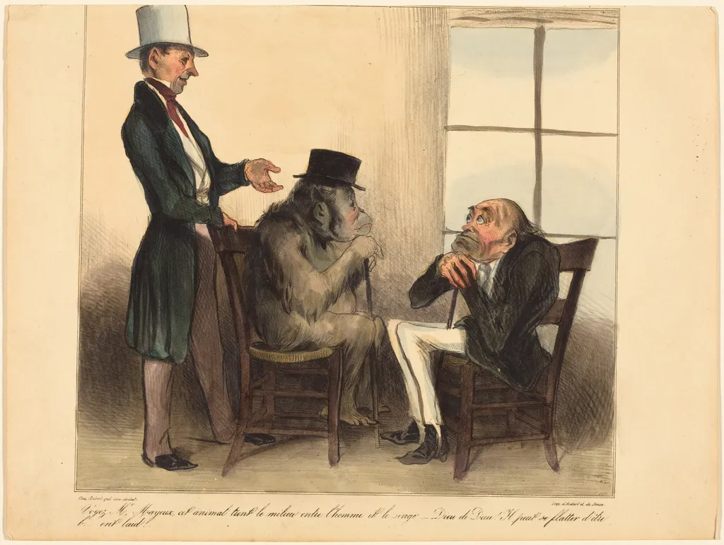 Voyez, Mr. Mayeux, cet animal..., by Honoré Daumier, ink, 1836