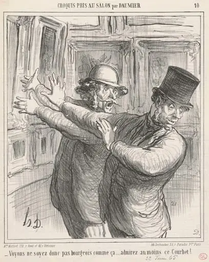 Voyons ... admirez au moins ce Courbet! ..., by Honoré Daumier