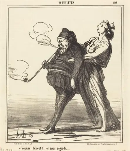 Voyons!... debout, on nous regarde, by Honoré Daumier