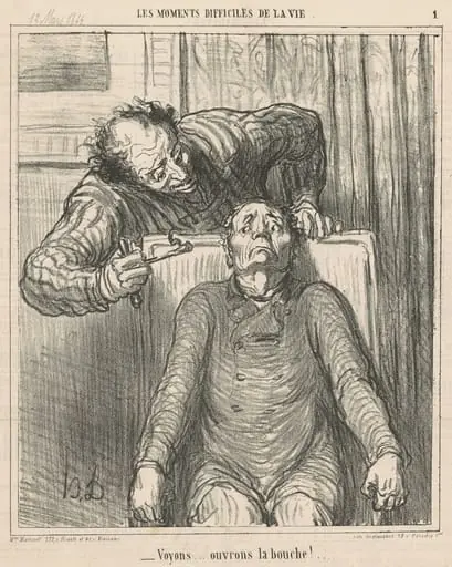 Voyons ... ouvrons le bouche! ..., by Honoré Daumier