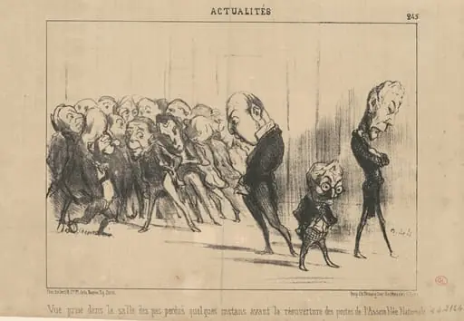 Vue prise dans la salle des pas perdus ..., by Honoré Daumier