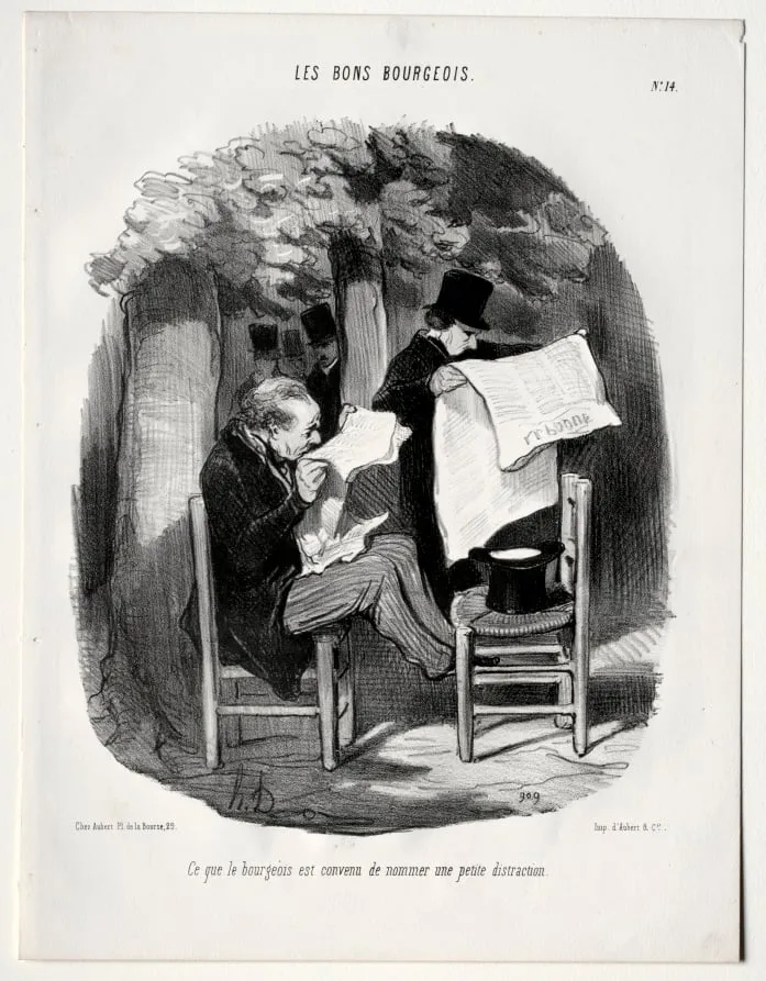 What the bourgeois calls a slight distraction, by Honoré Daumier, 1846