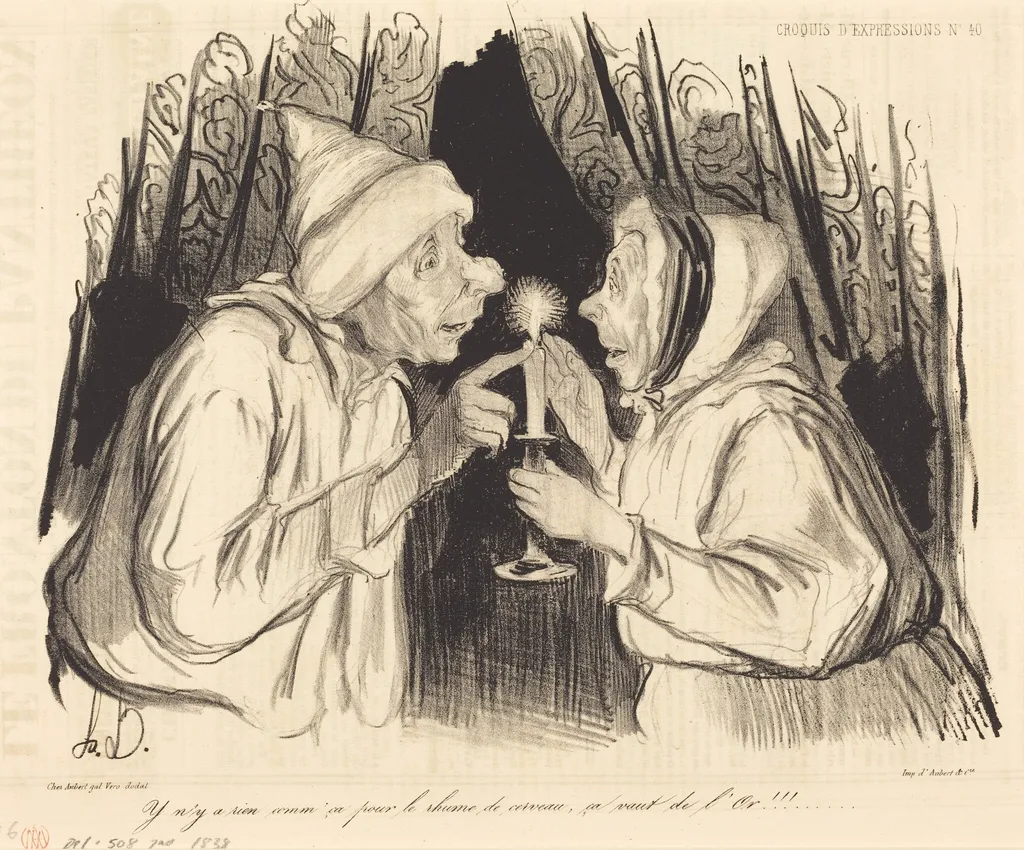 Y n'y a rien comm' ça pour le rhume..., by Honoré Daumier, ink, 1838