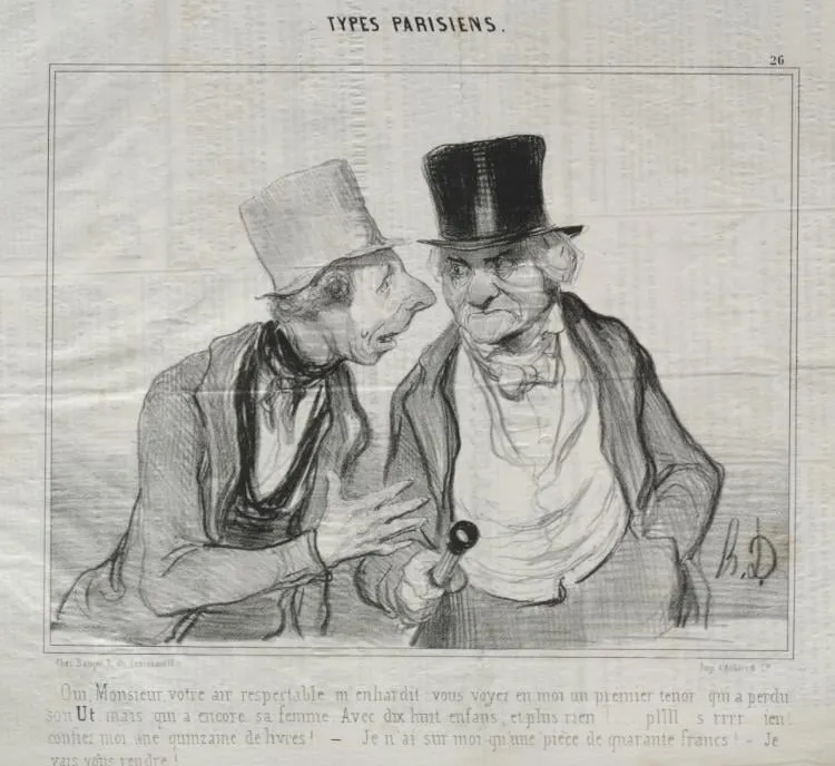 Yes, Sir, your respectable air encourages me..., by Honoré Daumier, 1841