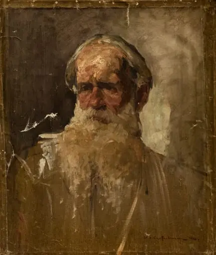 Portret de pescar, by Honorius Crețulescu