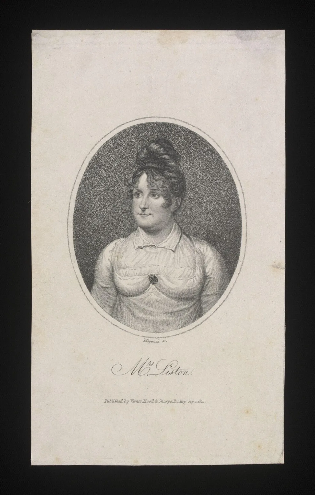 Mrs Liston, by Hopwood, 1