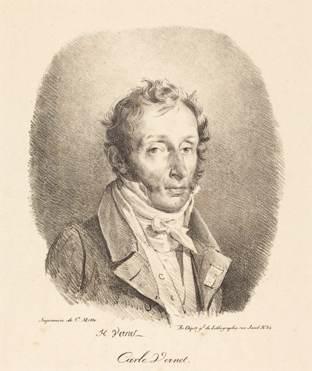 Bust of Carle Vernet, by Horace Vernet, ink, 1817