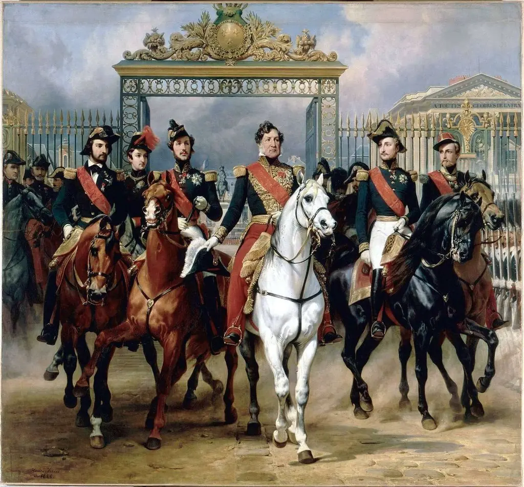 King Louis-Philippe escorted by his sons leaving Versailles on June 10, 1837, by Horace Vernet
