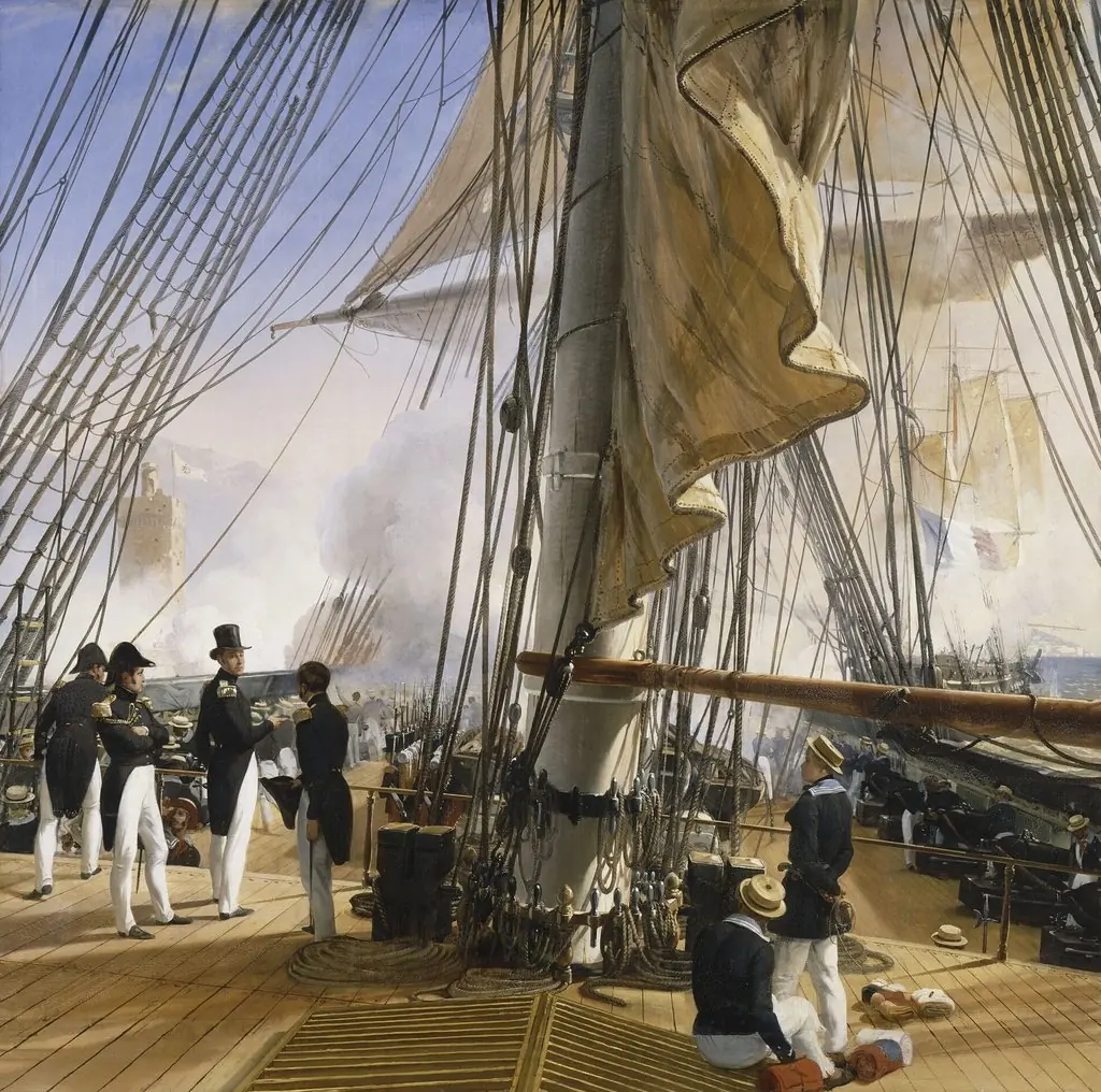 The French fleet forcing the entrance of Tagus River. 11 July 1831., by Horace Vernet