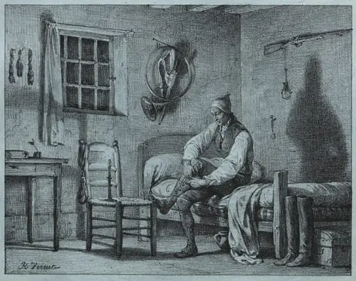 The Man-Servant of Limier Rising from Bed, by Horace Vernet