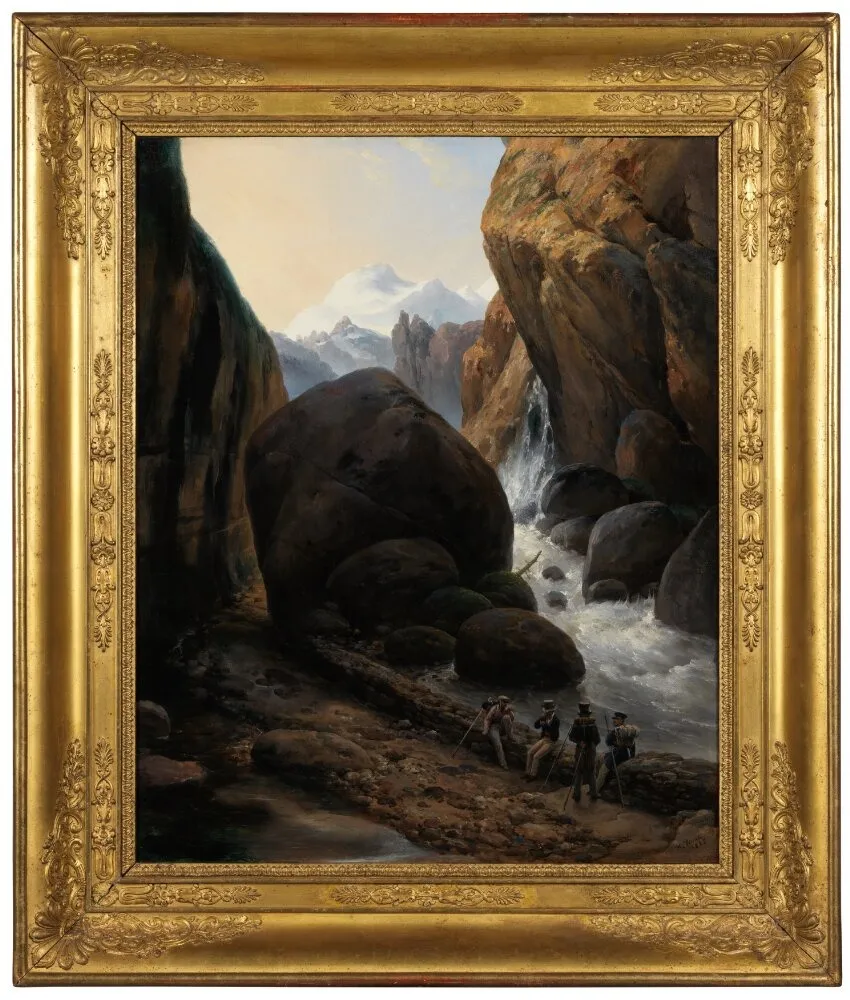 Wanderers Pausing in the Alps, by Horace Vernet, oil, 1825