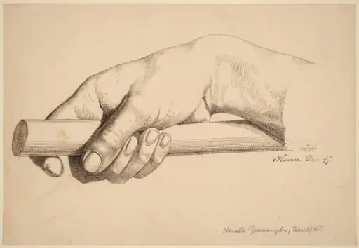 Right Hand Holding Short Rod, by Horatio Greenough