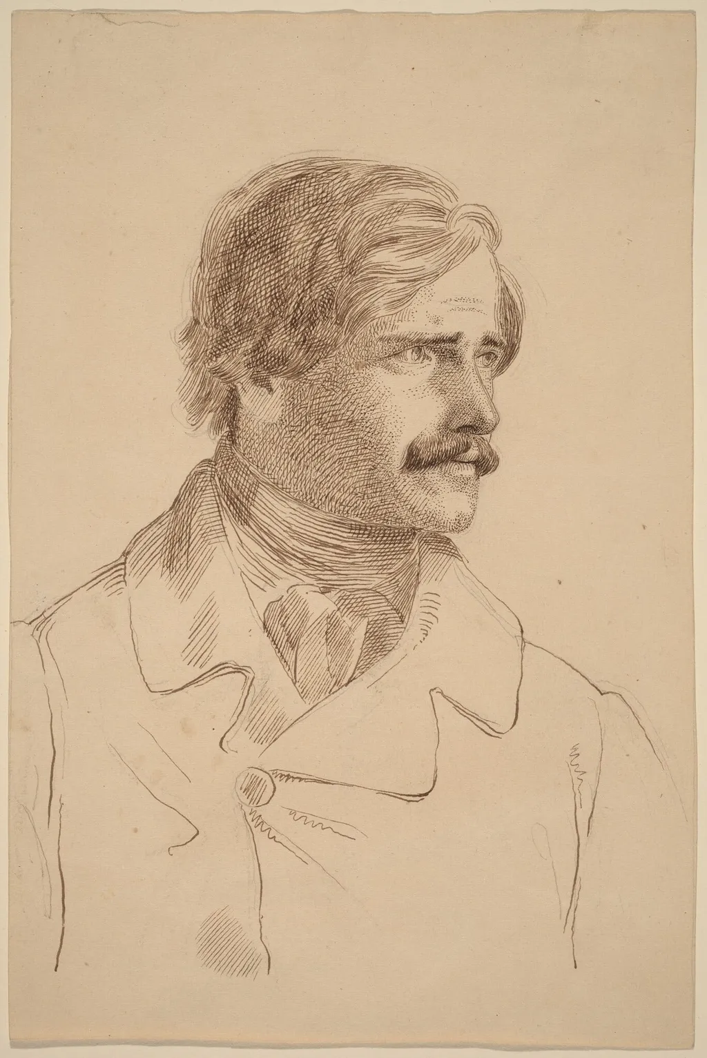 The Artist's Brother - Richard Greenough (?), by Horatio Greenough, ink, 1850