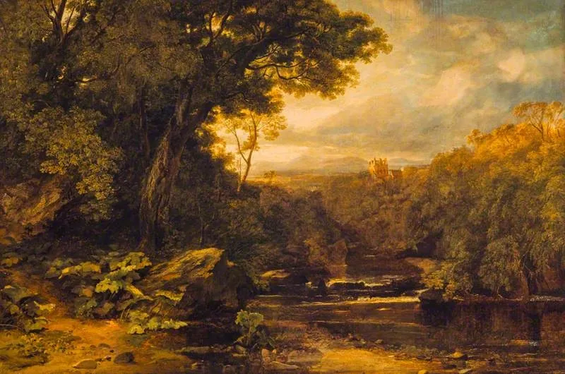 A Lowland River, by Horatio McCulloch, oil, 1851