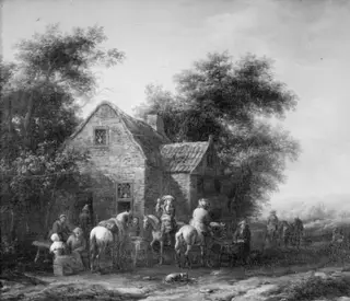 Horsemen by an Inn