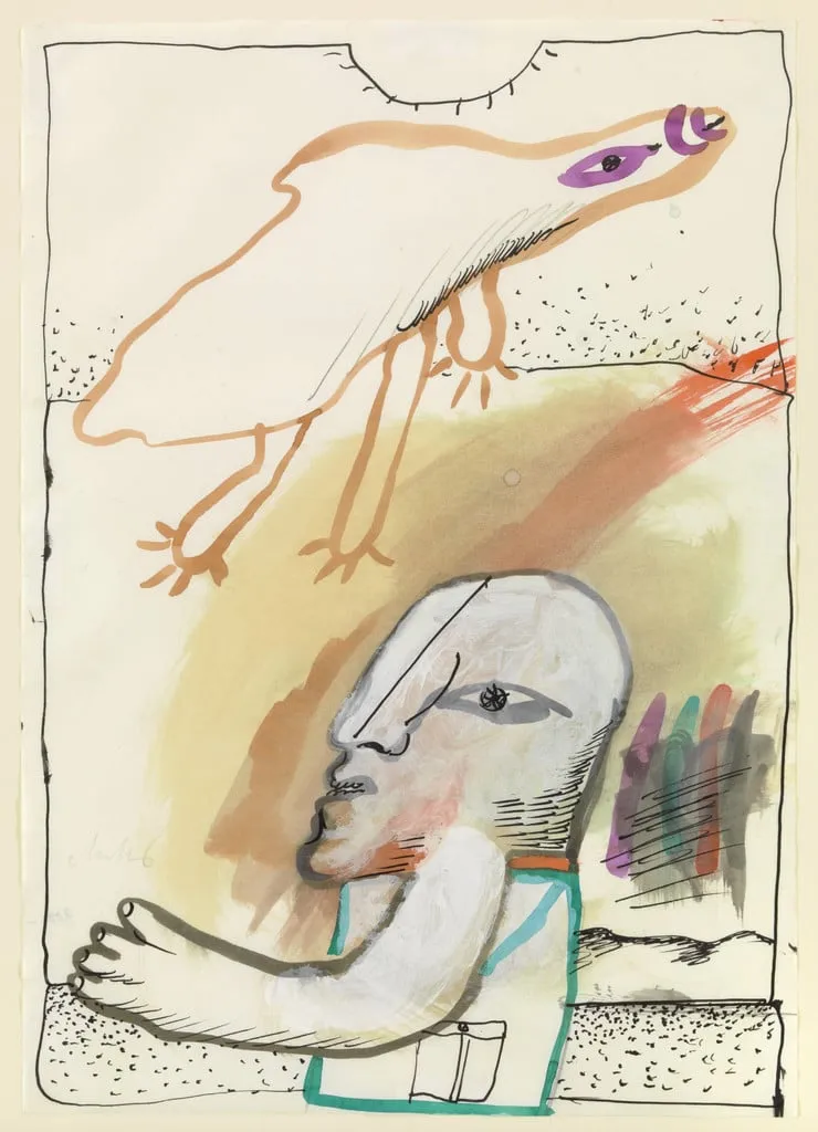 Untitled, by Horst Antes, gouache, 1967