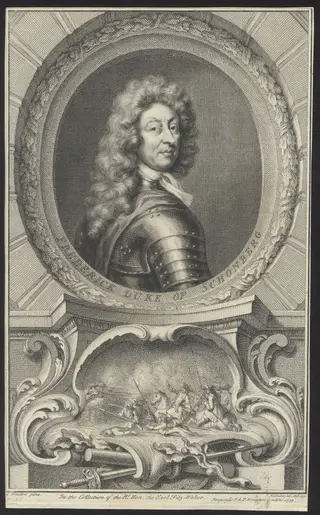 Portrait of Frederick Duke of Schonberg, by Houbraken Jacob, 1739