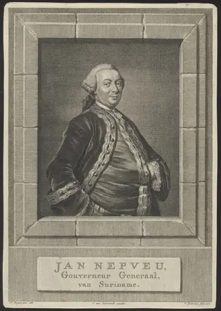Portrait of Jan Nepveu, Governor-General of Surinam, by Houbraken Jacob, 1770