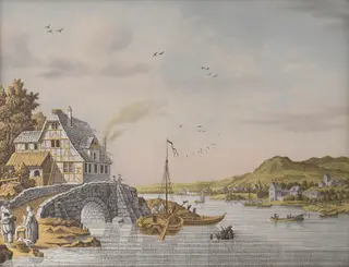 Houses along a River