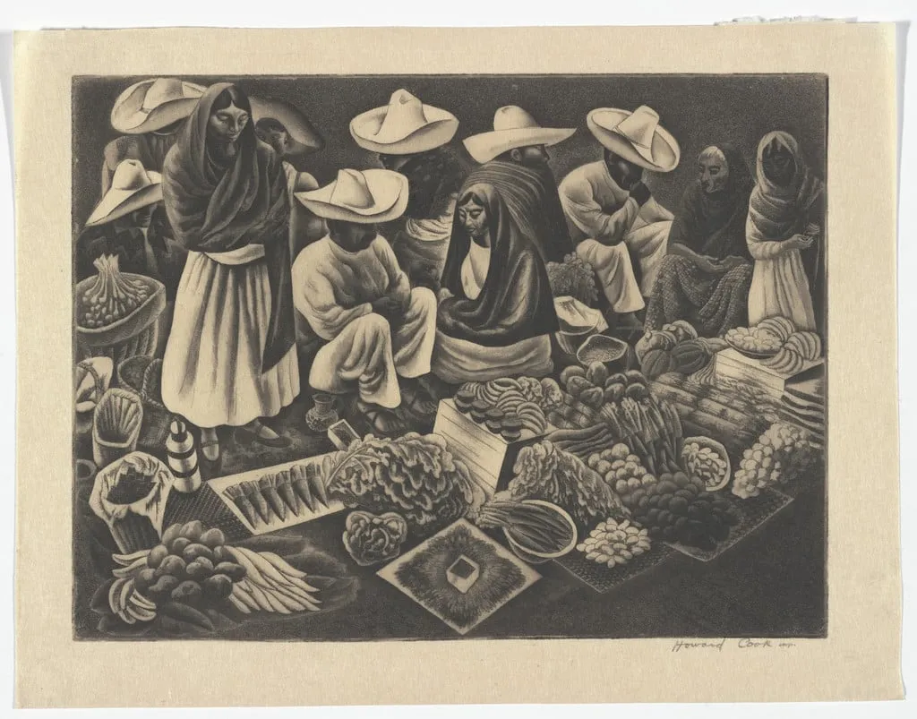 Untitled, by Howard Cook, ink, 1950