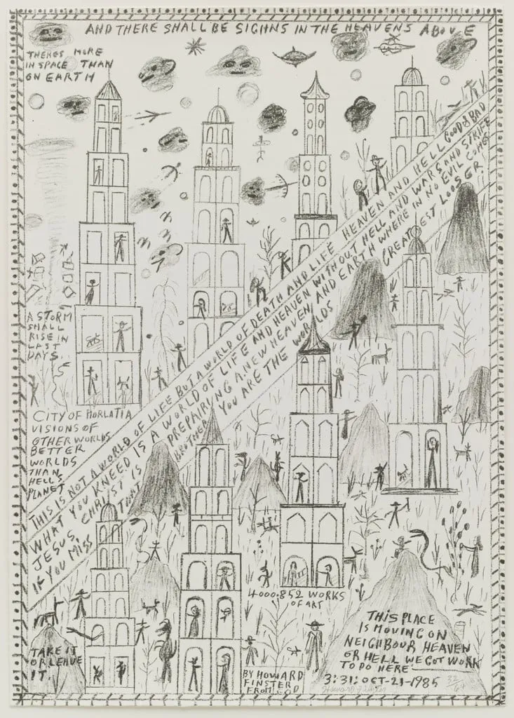 Untitled, by Howard Finster, ink, 1985