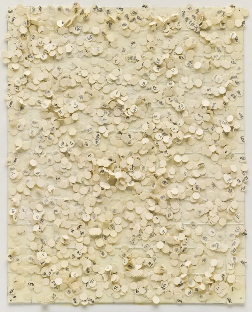Untitled, by Howardena Pindell, ink, 1973