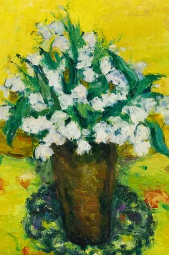Flori albe pe fond galben, by Hrandt Avakian