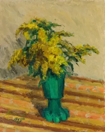 Sânziene în pahar verde de Boemia, by Hrandt Avakian