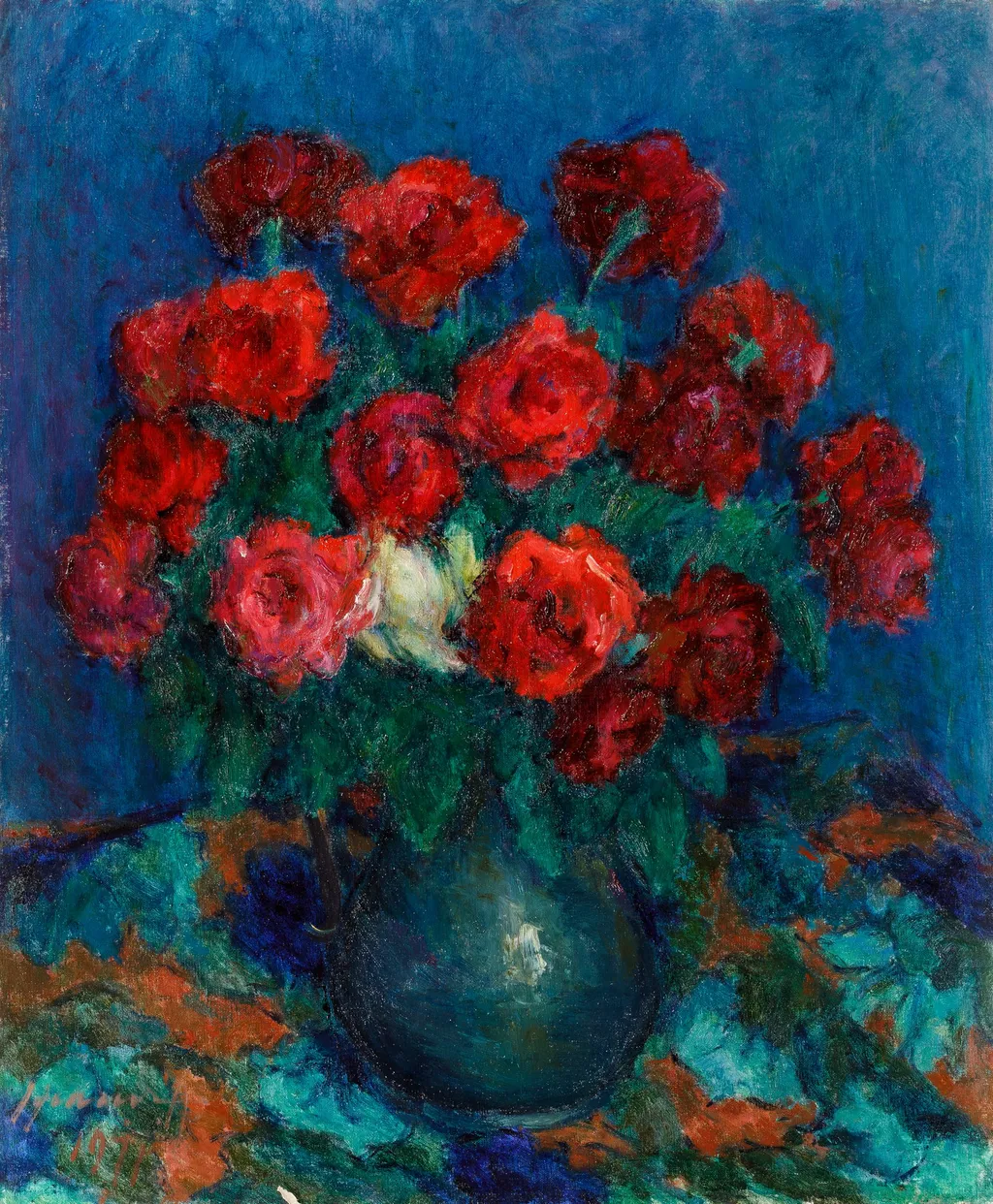 Vas cu trandafiri roșii, by Hrandt Avakian, 1971