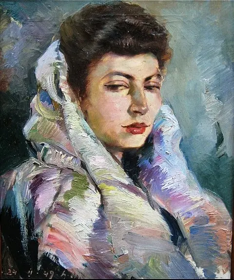 Portrait of painter's wife Olimpia Sargsyan, by Hrant Stepanyan
