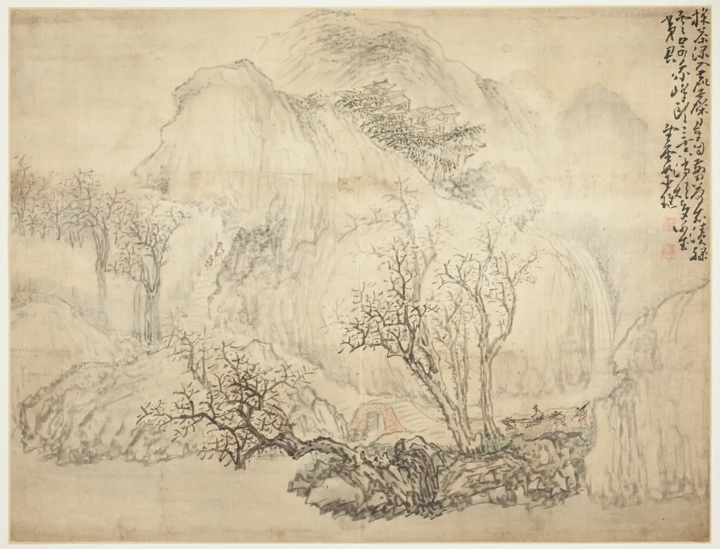 Landscapes and Figures: Landscape, by Huang Shen, unspecified, 1750