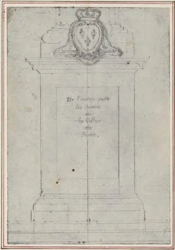 A Plinth Surmounted by the Arms of the King of France, by Hubert François Gravelot