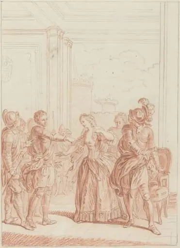 Je suis vengé de toi: l'on te hait, et l'on m'aime, by Hubert François Gravelot