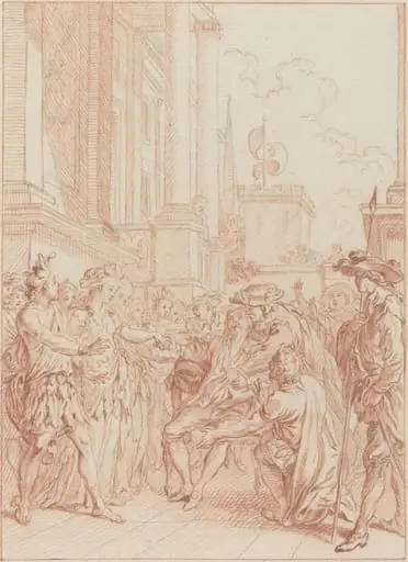 Quoi donc, les vrais Chrétiens auraient tant de vertu, by Hubert François Gravelot