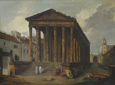 Ancient Temple, by Hubert Robert, oil, 1794