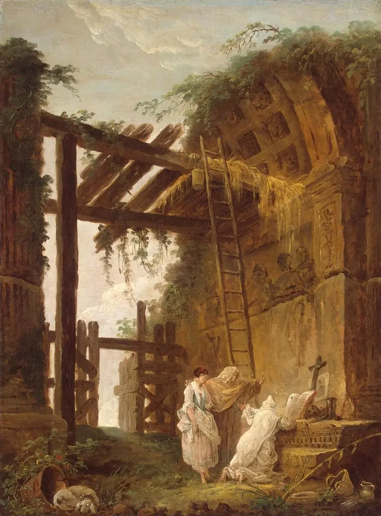 At the Hermit's, by Hubert Robert