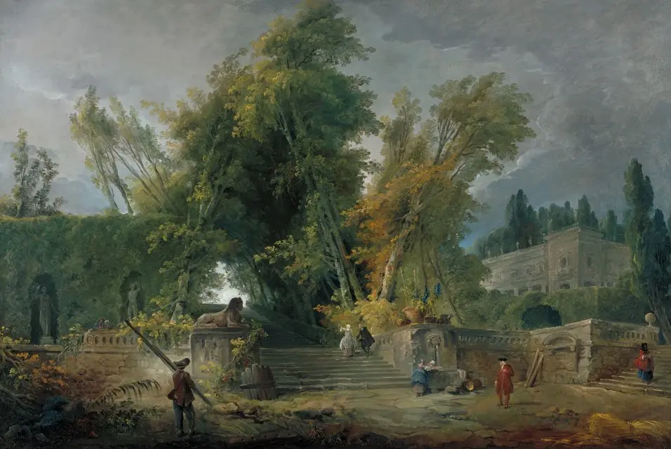 Garden of an Italian Villa, by Hubert Robert