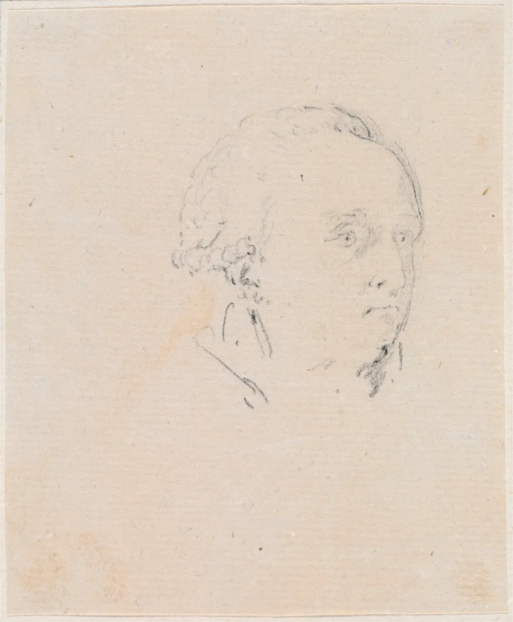 Head of a Man, by Hubert Robert, graphite, 1760