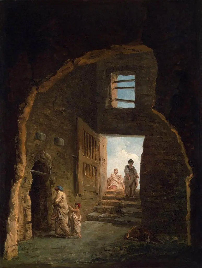 Inhabited Ruins, by Hubert Robert