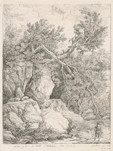 Landscape with a Fallen Tree (Paysage à l'arbre cassé), by Hubert Robert