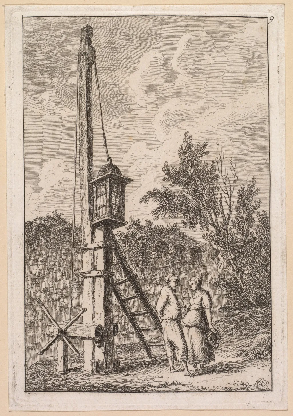 Le Poteau, by Hubert Robert, 1764