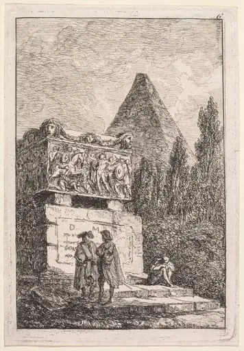 Le Sarcophage, by Hubert Robert