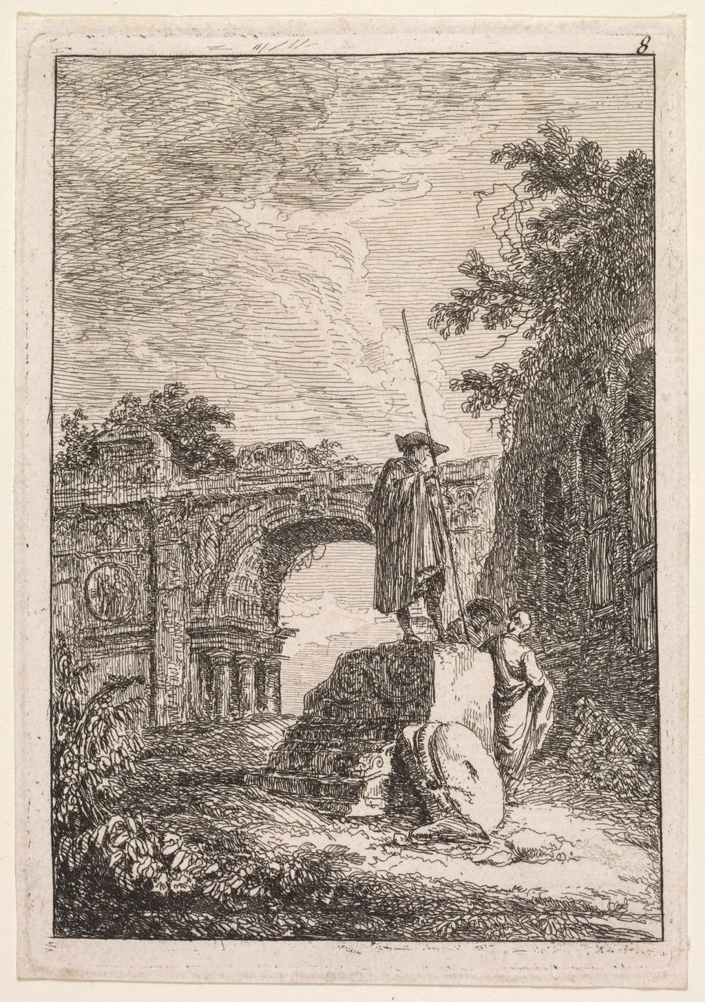 Les Soirées de Rome: L'Arc de triomphe, by Hubert Robert, 1764