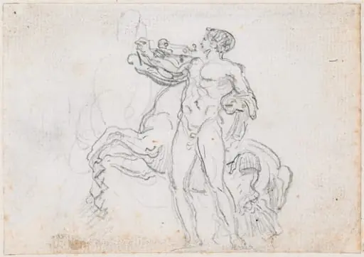 Statue of Alexander and Bucephalus [recto], by Hubert Robert