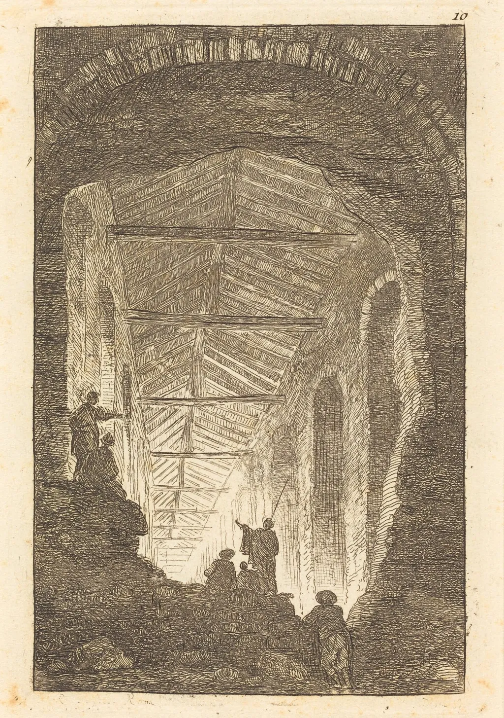 The Ancient Gallery, by Hubert Robert, ink, 1770