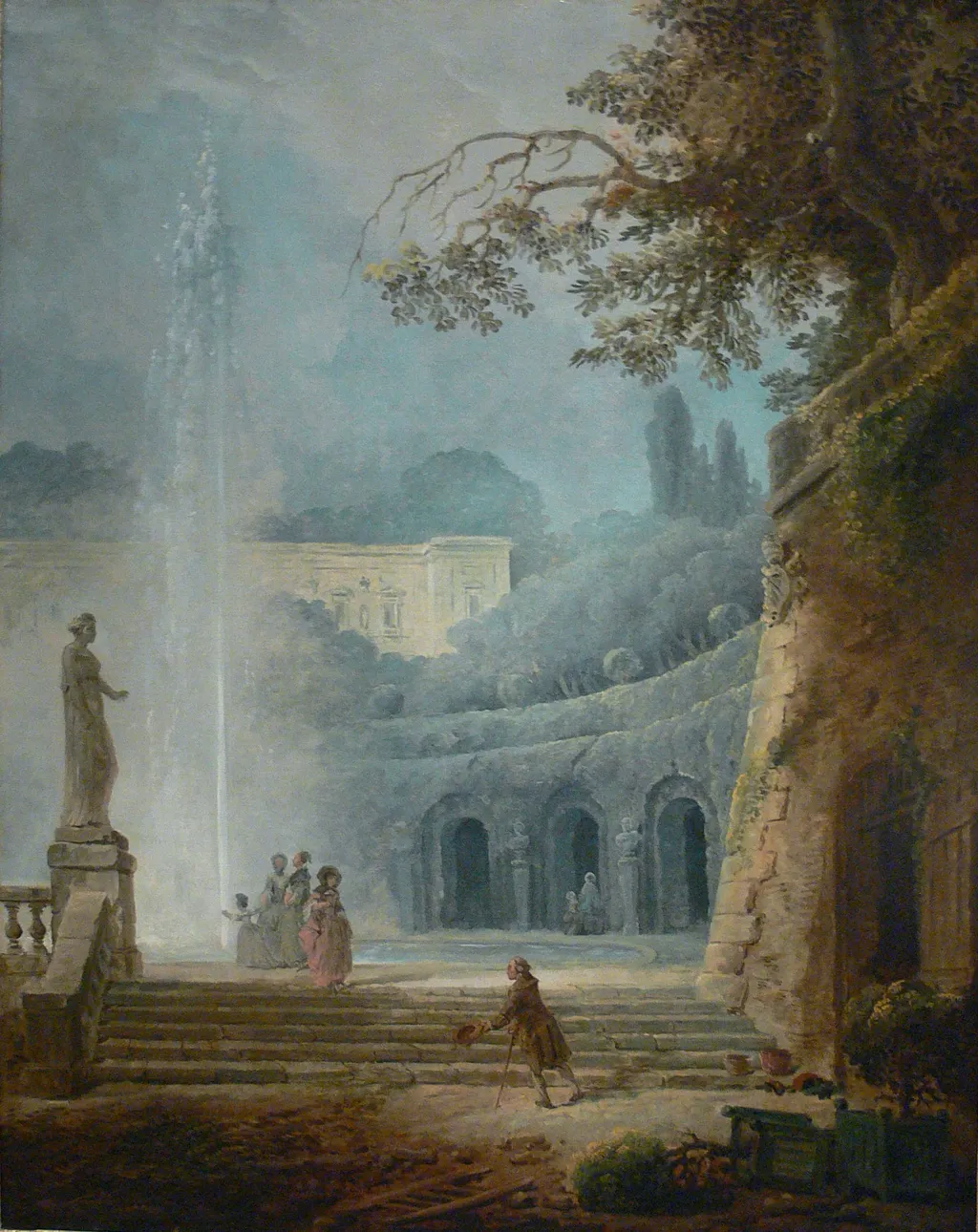 The Fountain, by Hubert Robert, oil, 1775