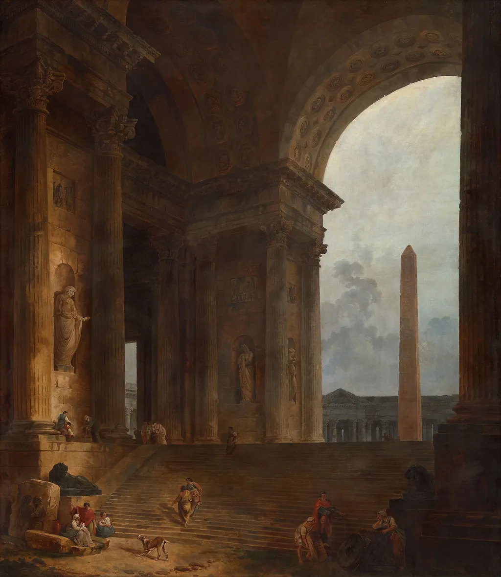 The Obelisk, by Hubert Robert, oil, 1794