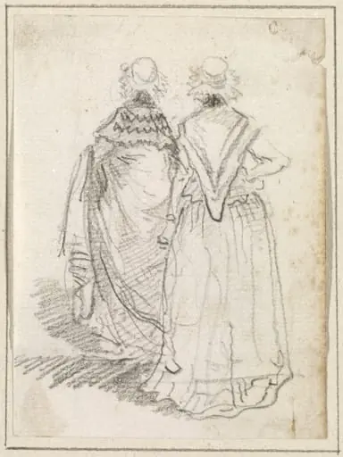 Two Women Seen from Behind, by Hubert Robert